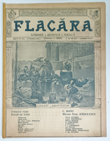 FLACARA LITERARA , ARTISTICA , SOCIALA , CONCERT LA AVANT - POSTURI , ANUL IV , NO. 3 - 4 , 1914