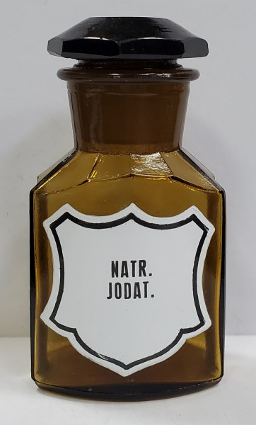 Flacon din sticla pentru farmacie, NATR. JODAT.