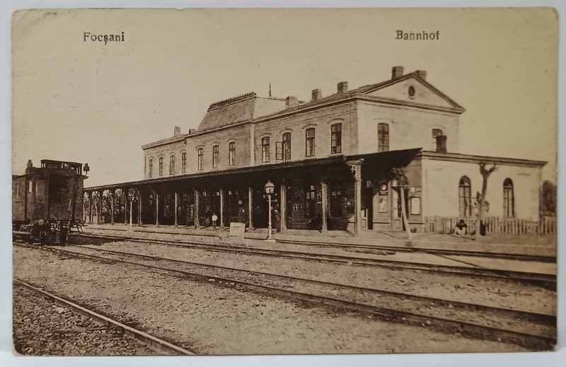 FOCSANI , GARA , CARTE POSTALA ILUSTRATA , FEBRUARIE , 1918