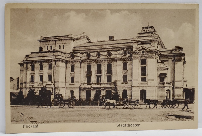 FOCSANI , TEATRUL ORASENESC , CARTE POSTALA ILUSTRATA , CARTE POSTALA INTERBELICA