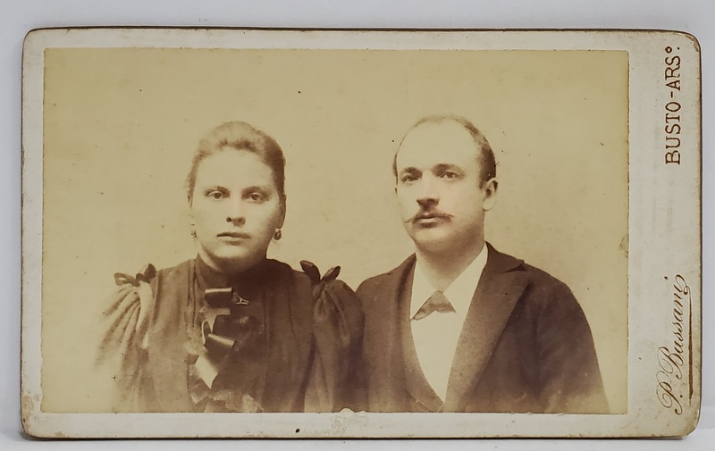 FOTOGRAF BASSANI POMPEO , BUSTO ARSIZIO , CUPLU IN STUDIO , FOTOGRAFIE C.D.V. , SFARSITUL SEC. XIX