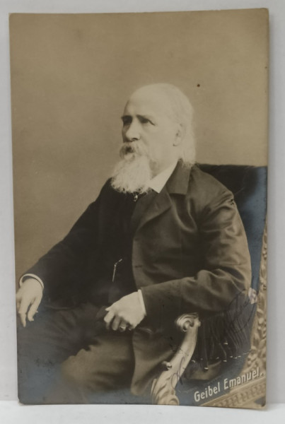 FOTOGRAF GEIBEL EMANUEL , PORTRETUL UNUI DOMN IN VARSTA ,  FORMAT CARTE POSTALA , CLASICA , 1902