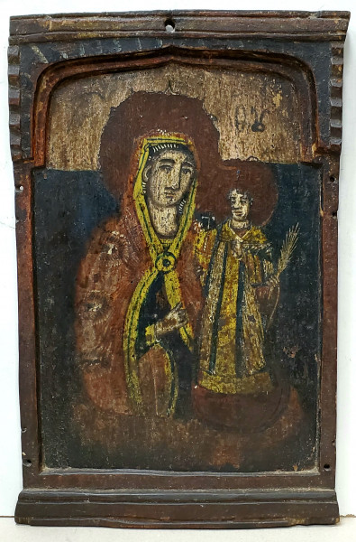 FRAGMENT DE TRIPTIC, MAICA DOMNULUI CU PRUNCUL, BALCANI, SECOL 19