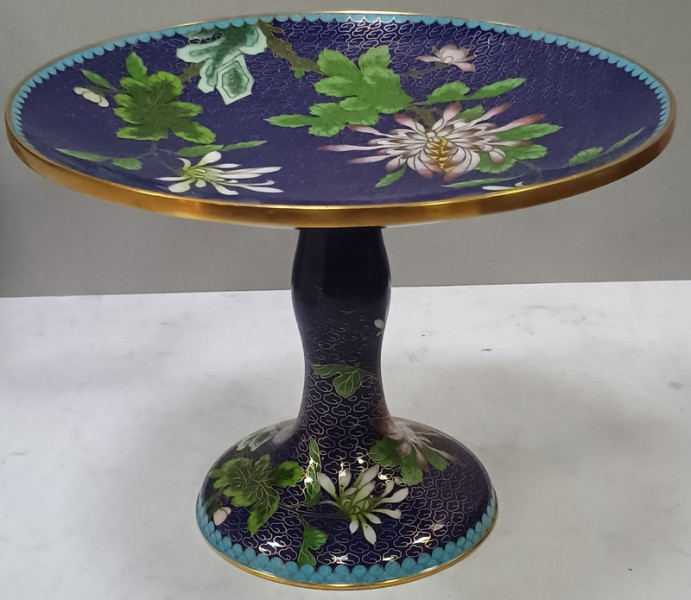 Fructiera cu picior, Cloisonne, China, Secol XX