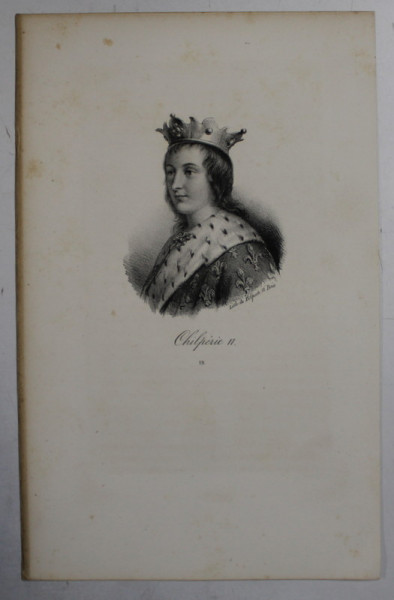 F.S. DELPECH ( 1778 - 1825 )  - CLOVIS III , LITOGRAFIE MONOCROMA , CCA. 1820