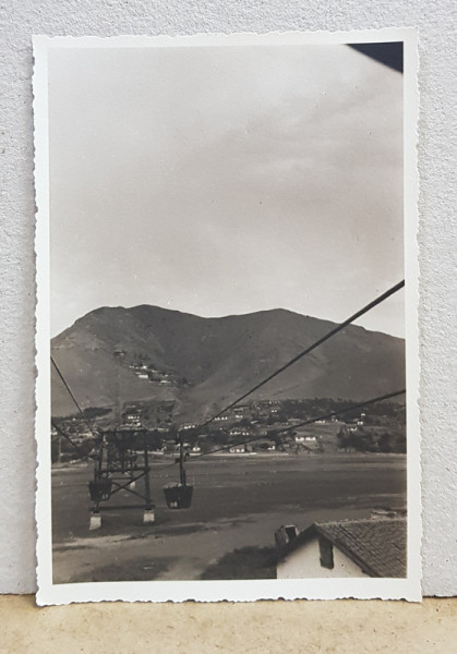 FUNICULAR PENTRU MINEREU IN ZONA MUNTOASA , FOTOGRAFIE TIP CARTE POSTALA , MONOCROMA, NECIRCULATA , PERIOADA INTERBELICA