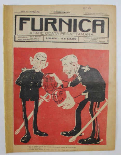 FURNICA , REVISTA UMORISTICA CU APARITIE SAPTAMANALA , NR.31 , 1905