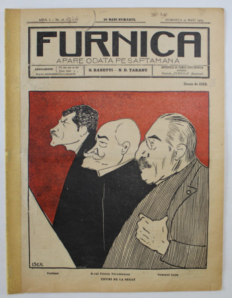 FURNICA , REVISTA UMORISTICA CU APARITIE SAPTAMANALA , NR.36 , 1905