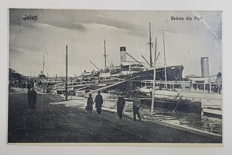 GALATI , VEDERE DIN PORT , VASUL ' DUROSTOR ' LA MAL , CARTE POSTALA ILUSTRATA , 1933