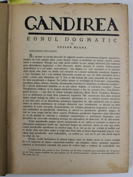 GANDIREA , REVISTA , COLEGAT  DE 7  NUMERE APARUTE IN PERIOADA IANUARIE - DECEMBRIE , 1931