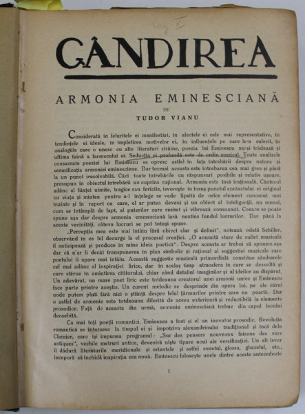 GANDIREA , REVISTA , COLEGAT DE  7 NUMERE DIFERITE APARUTE IN 1930