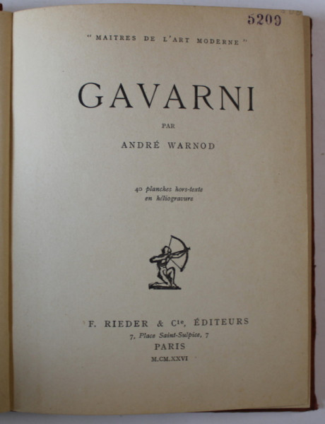 GAVARNI par ANDRE WARNOD , 1926