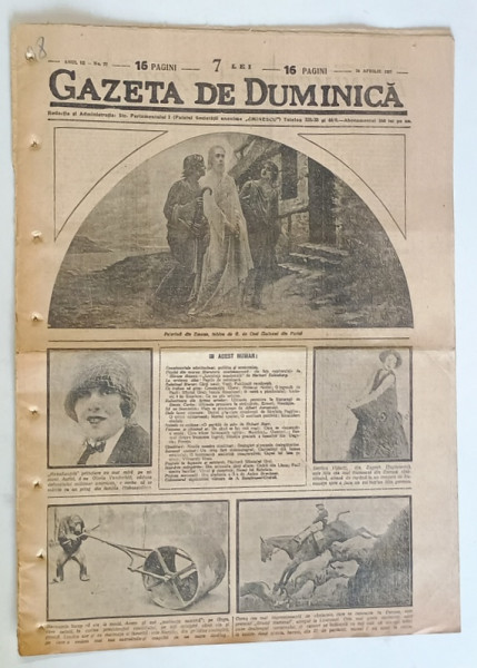 GAZETA DE DUMINICA , NO. 77 , ANUL III , 24 APRILIE , 1927