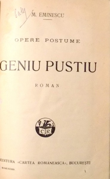 GENIU PUSTIU de MIHAI EMINESCU , 1945