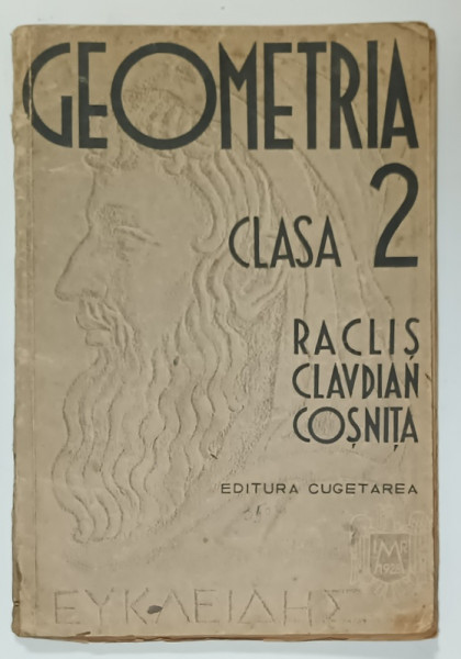 GEOMETRIA , CLASA 2 , MANUAL de RACLIS ...COSNITA , 1938