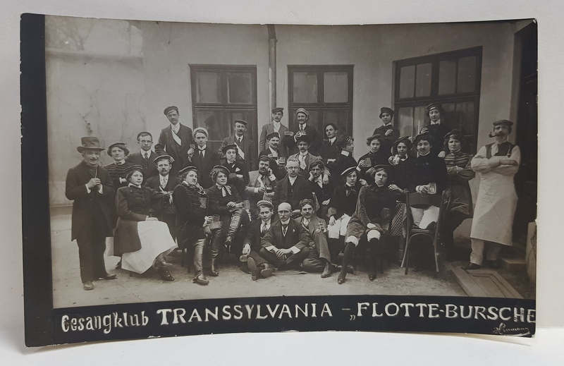 GESANGKLUB TRANSSYLVANIA  -  ' FLOTTE BURSCHE ' ( CLUB DE CANTARETI ) , CARTE POSTALA ILUSTRATA , MONOCROMA, NECIRCULATA , INCEPUTUL SECOLULUI XX