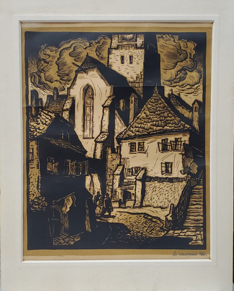 Gheorghe Ivancenco (1914-1979) - Sighisoara, Gravura 1960