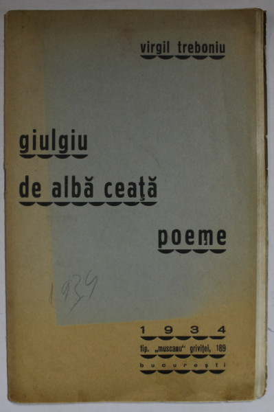 GIULGIU DE ALBA CEATA, poeme de VIRGIL TREBONIU , 1934