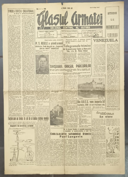 GLASUL ARMATEI , ORGANUL CENTRAL AL OSTIRII , ANUL III , NR. 278 , 15 MAI 1947