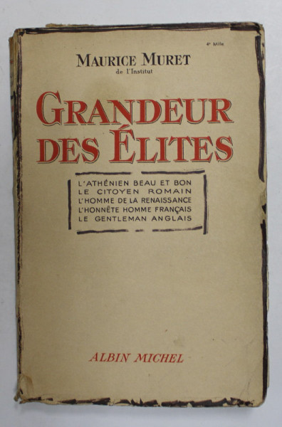 GRANDEUR DES ELITES par MAURICE MURET , 1939