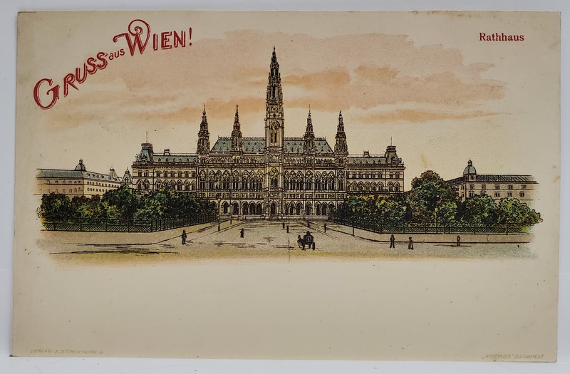 GRUSS AUS WIEN !  PRIMARIA , CARTE POSTALA , CROMOLITOGRAFIE , CLASICA