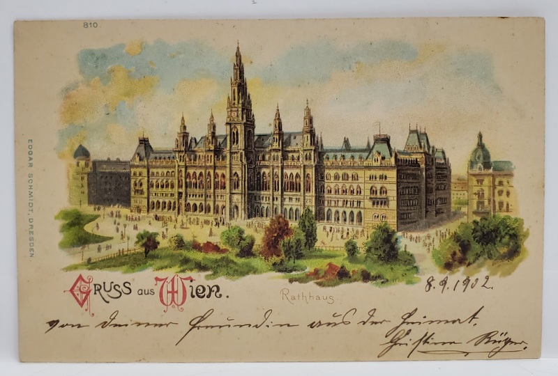 GRUSS AUS WIEN , PRIMARIA , CROMOLITOGRAFIE , CARTE POSTALA , CLASICA