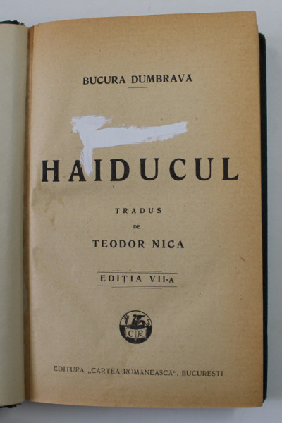 HAIDUCUL de BUCURA DUMBRAVA , EDITIA A VII -A , ANII  '20