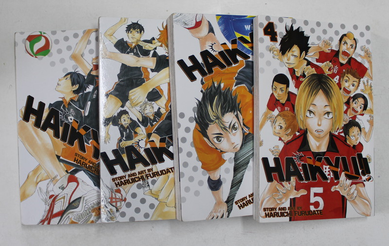 HAIKYU!! , VOLUMES I - IV , story and art by HARUICHI FURUDATE , 2020 MANGA*