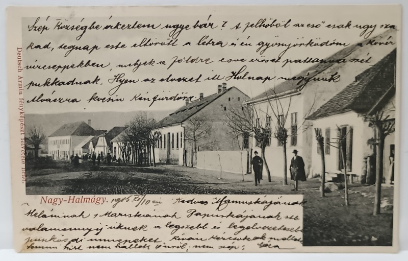 HALMAGIU , VEDERE DE PE STRADA PRINCIPALA , CARTE POSTALA , CLASICA , DATATA  1905