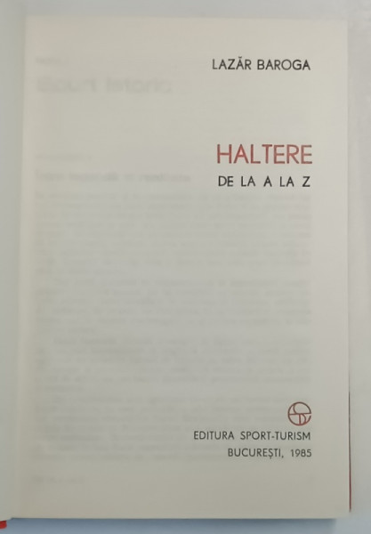 HALTERE SI CULTURISM de LAZAR BAROGA