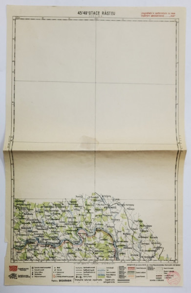 HARTA ZONEI OTACE RASTEU , LITOGRAFIE DE M.D. MOLDOVEANU , 1936, POLICROMA