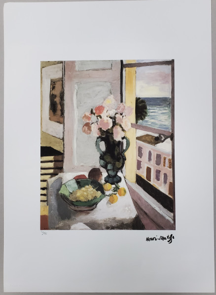 Henri Matisse (1869-1954) - Flori in fata unei ferestre