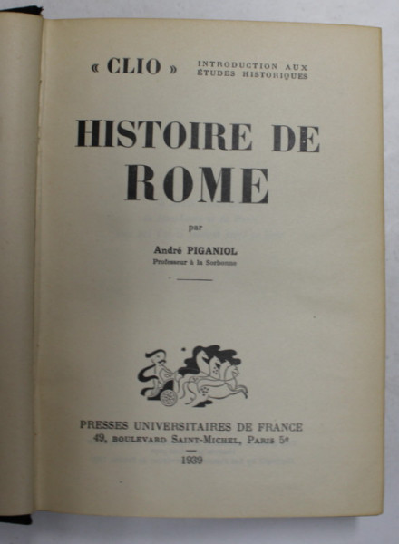 HISTOIRE DE ROME par ANDRE PIGNOL , 1939