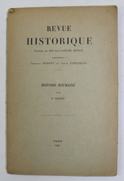 HISTOIRE ROUMANIE par P. HENRY , 1935