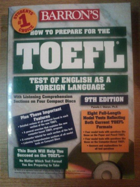 HOW TO PREPARE FOR THE TOEFL TEST , TEST OF ENGLISH AS A FOREIGN LANGUAGE de PAMELA J. SHARPE
