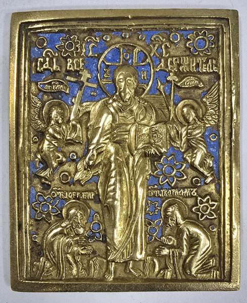 Iisus Pantocrator, Icoana din Bronz, Rusia, Secol XIX