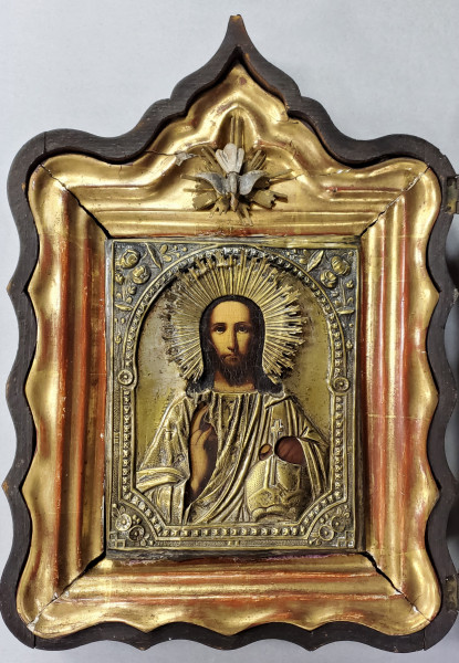 Iisus Pantocrator, Icoana pe Lemn, Scoala Rusa, Secol XIX