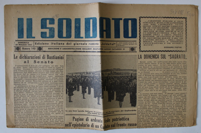 IL SOLDATO , EDIZIONE ITALIANA DEL GIORNALE ROMENO ' SOLDATUL ' , NUMERO 140 , 30 MAI  , 1943