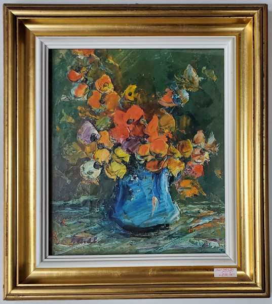 Ilie Ardelean (1926-1997) - Vas albastru cu flori