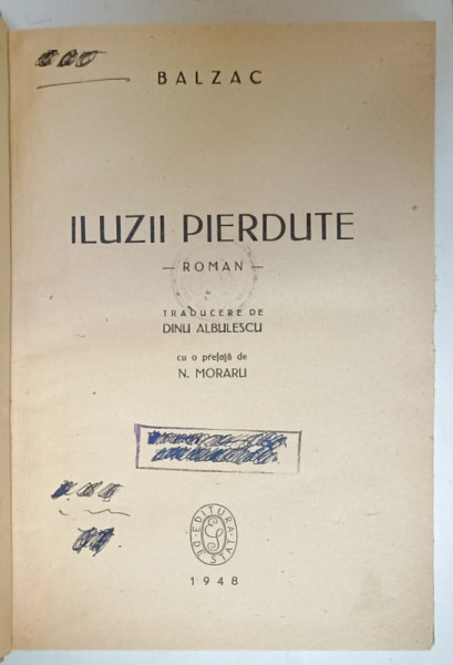 ILUZII PIERDUTE de BALZAC , 1948