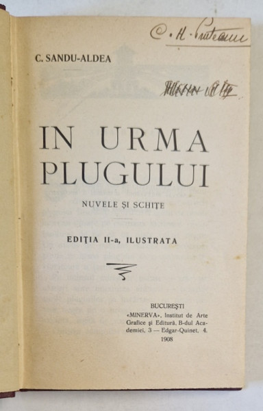 In urma plugului, C. Sandu Aldea, Bucuresi 1908