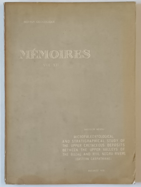INSTITUT GEOLOGIQUE , MEMOIRES , VOL. XII , 1970