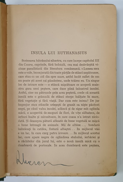 INSULA LUI EUTHANASIUS de MIRCEA ELIADE , 1943