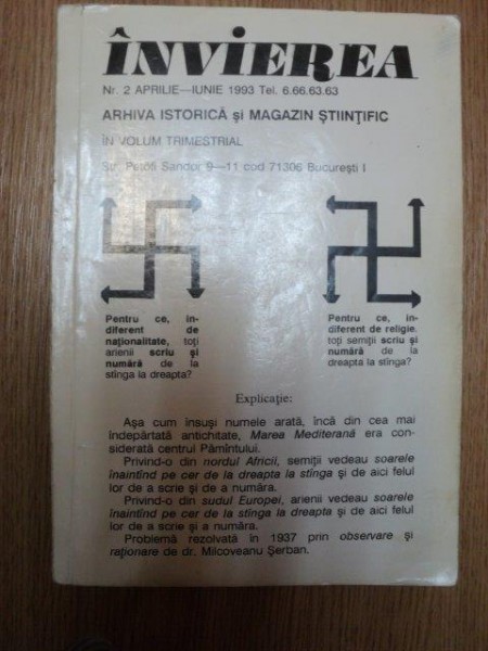 INVIEREA NR. 2 DIN APRILIE - IUNIE 1993 ARHIVA ISTORICA SI MAGAZIN STIINTIFIC