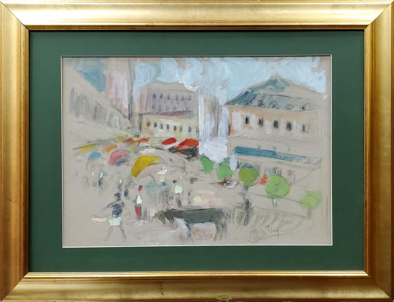 Iosif Rosenbluth (1894-1975) - Piata in Bucuresti