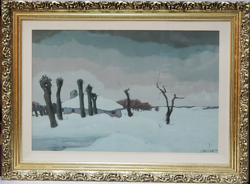 Iosif Steurer (1885-1971) - Margine de sat iarna