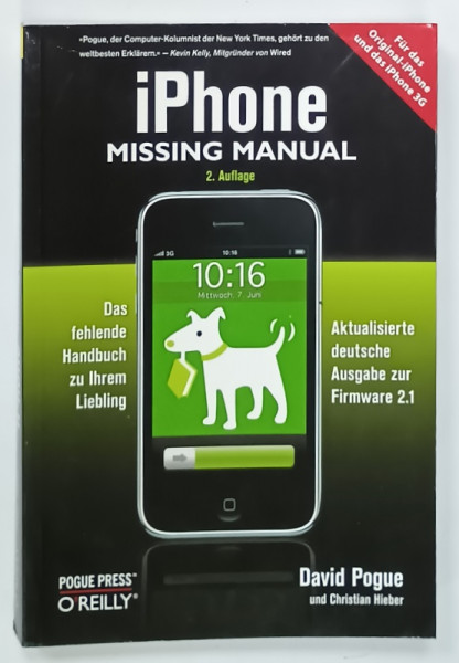 iPHONE MISSING MANUAL , von DAVID POGUE , TEXT IN LIMBA GERMANA , 2009