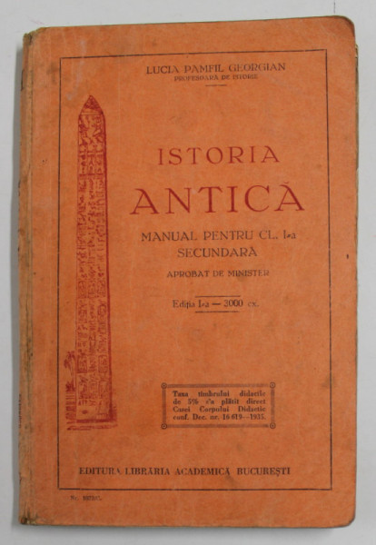 ISTORIA ANTICA de LUCIA PAMFIL GEORGIAN , 1935