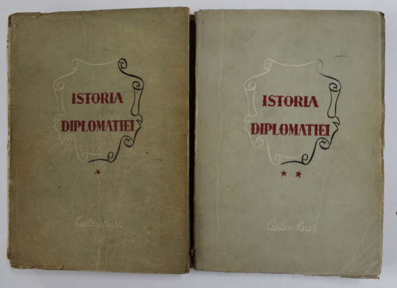 ISTORIA DIPLOMATIEI , sub ingrijirea lui V.P. POTEMKIN ,  coperta de PERAHIM , VOLUMELE I - II , 1947