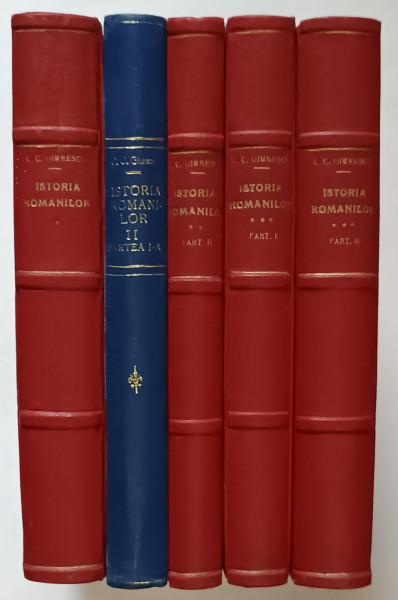 ISTORIA ROMANILOR , VOLUMELE I - V de CONSTANTIN C. GIURESCU , 1938 - 1946 *EXEMPLAR CARTONAT